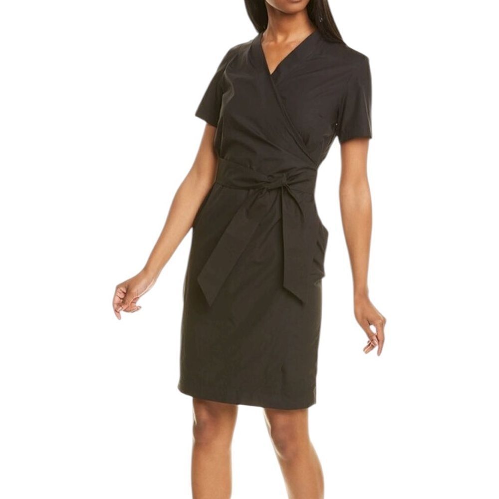 Weekend MaxMara Black Felino Wrap Dress in Black 4 NWT